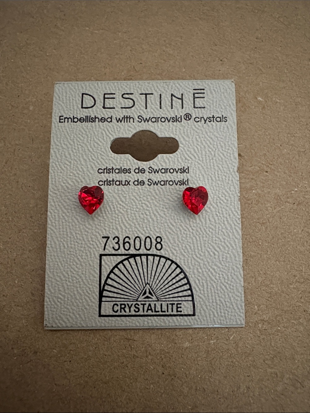 Red Heart Swarovski Crystal Stud Earrings